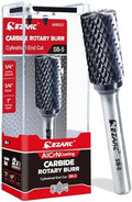 EZARC AlCrN Carbide Rotary Burr Bit, SB-5 Double Cut, 1/4-Inch Shank