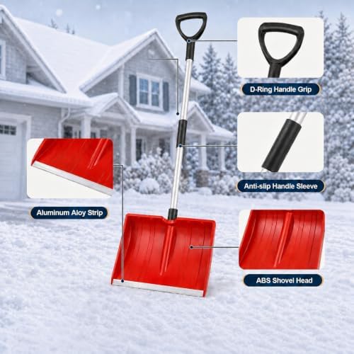 Compact Snow Shovel for Trunk Emergency, Detachable for SUV & Car (Blue)