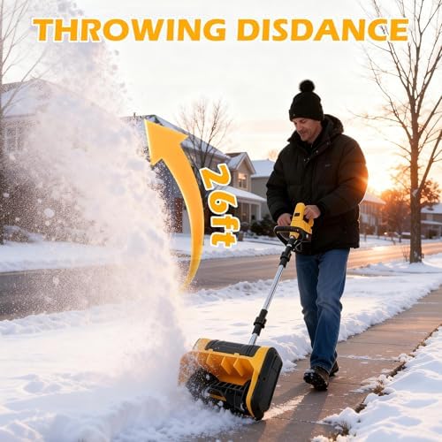 ALSO GO 21V Electric Cordless Snow Shovel, 11-Inch with 2 x 4.0Ah Batteries