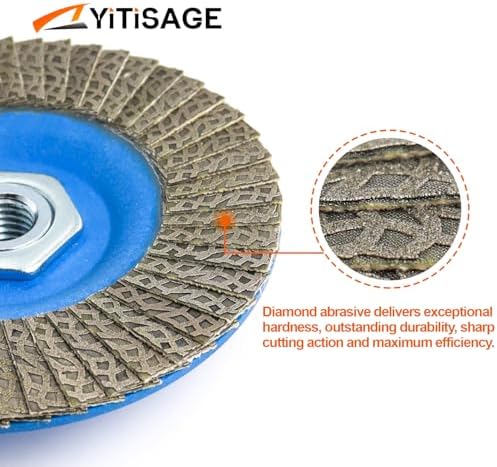4.5" Diamond Flap Disc,Plastic Back Grinding Wheel for Marble,Ceramics,Sander Tile,Stone,Glass,Concrete(Grit 120-1pc)