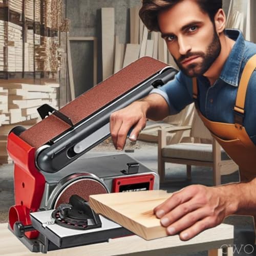 Powerful Belt and Disc Sander Compatible with Bauer Corded 4 inch x 36 inch Belt and 6 inch Disc Sander - Combination belt and disc sander for fast stock removal and smooth finishes