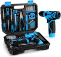KingTool 156-Piece Blue Tool Kit, 8V Cordless Drill for Home Repairs & DIY