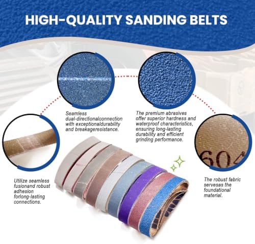 60PCS 3/4 x 12 Inch Sanding Belts, Replacement Belts for Knife Sharpeners