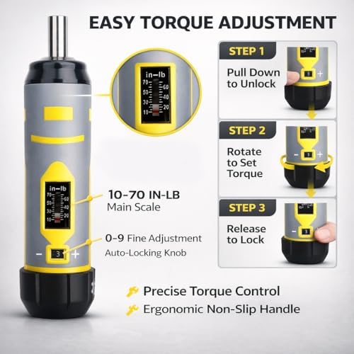 Torque Screwdriver &Brass and Steel Pin Punches and Hammer set | Elite Gunsmithing Tools Absolute Combo for Gun Maintenance, Scope Mounting, DIY, with S2 Bits
