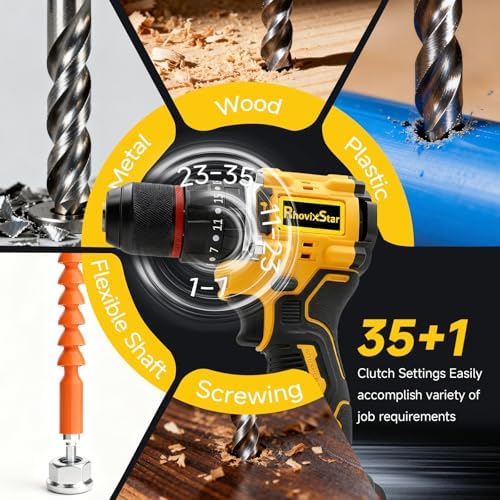 Cordless Drill Set, Power Drill Tool Set 20V, 40 NM.Max Torque, 3/8-Inch Keyless Chuck Drill Gun,Variable Speed (Equipped with 2x 4.0Ah Batteries)