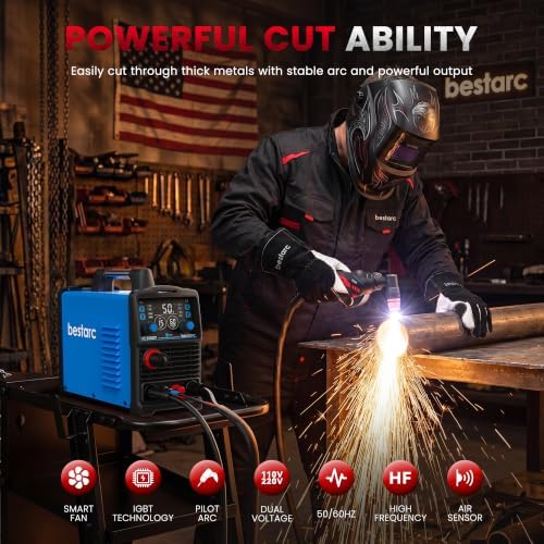 Bestarc Plasma Cutter Machine, 55Amps HF Pilot Arc, 110/220V Dual Voltage