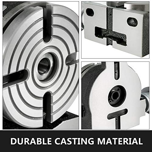 VEVOR Rotary Table 6inch(150mm) Horizontal Vertical Milling Table 2/5inch(10mm) 4-Slot Milling Rotary Table MT-2 Rotary Table for Milling with Indexing Plate Set for Precision Milling Drilling