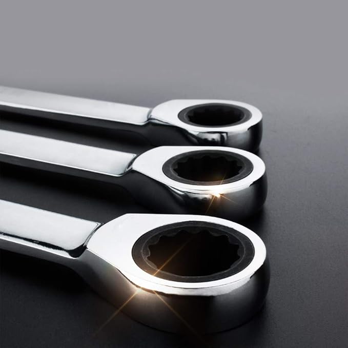 FLZOSPER 7/16 in. SAE Ratchet Wrench,Box End Head 72-Tooth Ratcheting Combination Wrench Spanner