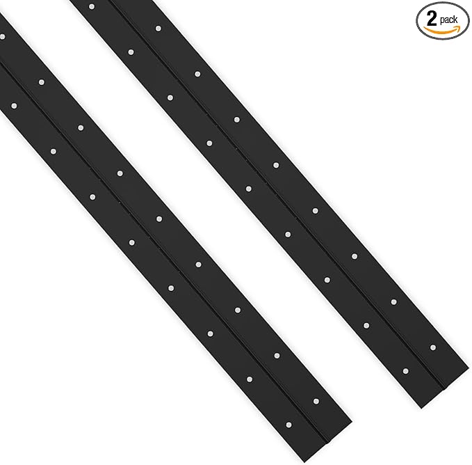 EPHECH Black Piano Hinges 20Inch, 2PCS Heavy Duty Stainless Steel Continuous & Piano Hinge with Hole, 0.047" Thickness/1.2" Open Width Folding Cabinet Door Butt Hinge