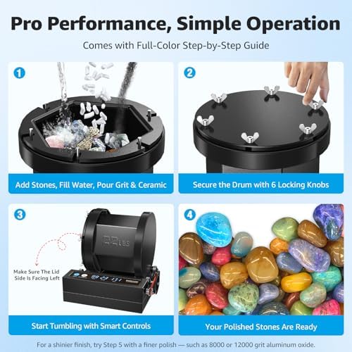 KomeStone G3 22LB Professional Heavy-Duty Large Rock Tumbler for Adults