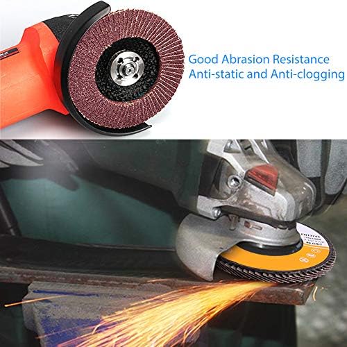 LotFancy 20PCS Flap Discs 4 1/2 for Angle Grinder, 40 60 80 120 Grit Sanding Disc, 4.5 x 7/8 Inch Grinding Wheels Welding Tools, Aluminum Oxide Abrasive, Type 27