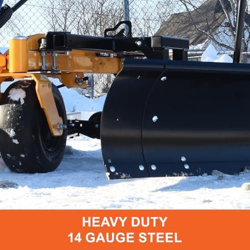Agri-Fab 60 in Snow Blade for Zero Turn Lawn Mowers, Adjustable Left Center Right Angling, Heavy-Duty 14 Gauge Steel Construction