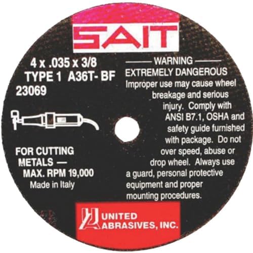 23069 4x.035x3/8 A36T Fast Cutting Thin High Speed Cut-off Wheels, 100 pack
