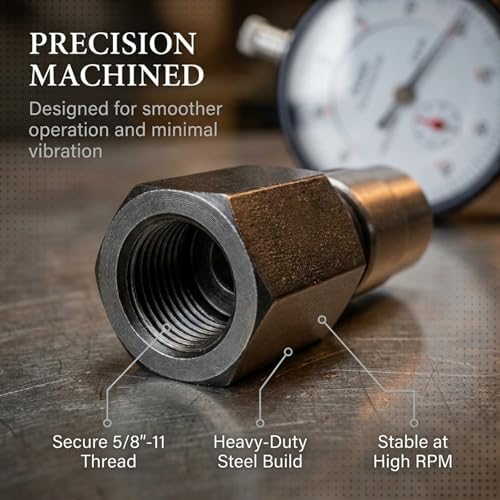 Drilax 5/8"-11 to 1/4" Collet Flapper Adapter – Convert Angle Grinder to Die Grinder – Fits Carbide Burrs, Flap Wheels, Sanding & Polishing Tools – 303 Stainless Steel, Made in USA