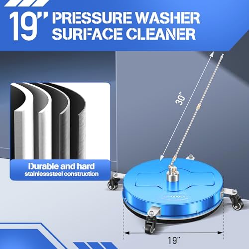 LidoDola 19'' Pressure Washer Surface Cleaner Blue, Power Washer Accessory