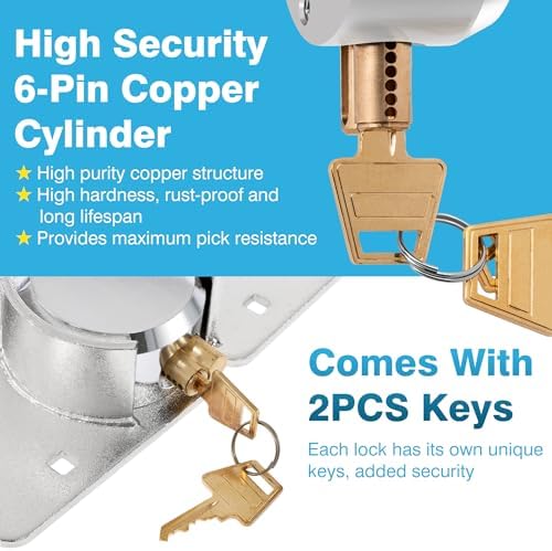 IRONWALLS Hidden Shackle Padlock with Key, 2.87”/73mm Steel Heavy Duty Door Lock Keyed Alike with Locking Hasp, 80mm Screws, Fits for Trailers, Trucks, Vehicles, Garage, Shipping Container
