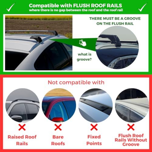 ERKUL Roof Rack Cross Bars for 2023-2026 Kia Sportage SX, SX Prestige, Hybrid EX | Aluminum Crossbars with Anti Theft Lock for Rooftop | Compatible with Flush Rails - Silver
