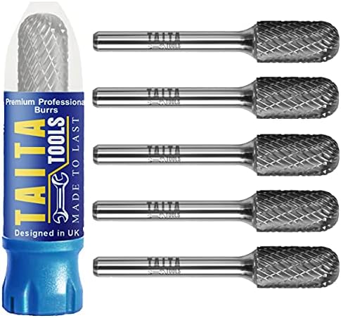 SC-5 Double-Cut Tungsten Carbide Burr, 1/4 in Shank, 5 Pack