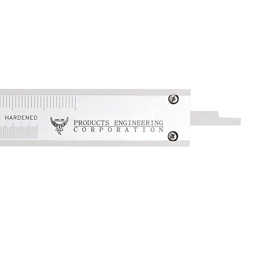 PEC Tools 6" / 150mm Vernier Caliper, Precision Stainless Steel Caliper with Fine Adjustment, 0.02mm/0.001" Graduation, 0.03mm Accuracy, for Inside, Outside, Step, and Depth Measuring