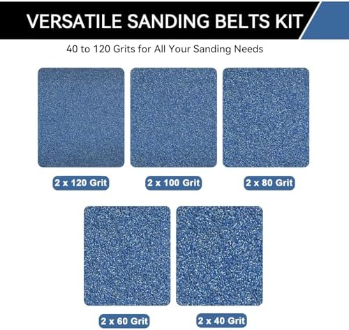 8x19 Inch Floor Sanding Belts 10 Pcs 5 Grits Sizes (2 Each of 40/60/80/100/120 Grits) Heavy Duty Belt Sander Zirconia Belt Sander Paper for Wood, Metal, Stainless Steel, Cars, and Furniture