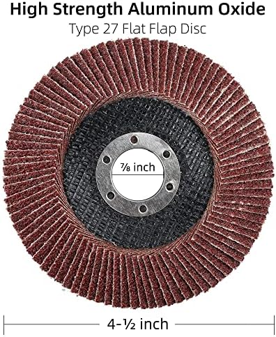 LotFancy 40PCS Flap Discs 4 1/2 for Angle Grinder, 4.5 x 7/8 Inch Sanding Disc 40 60 80 120 Grit, Grinding Wheels Welding Tools, Aluminum Oxide Abrasive, Type 27