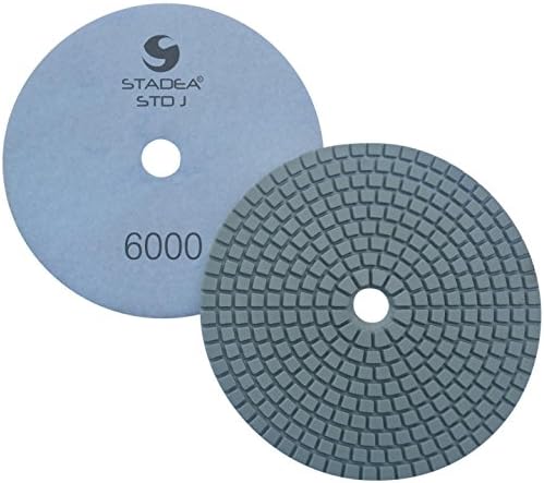 PPW128D Diamond Polishing Pads 4 Inch - For Concrete Terrazzo Marble Granite Countertop Floor Edge Wet Polishing, Grit 6000 - Pack of 2