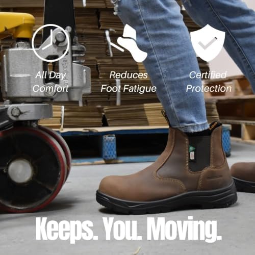 MooseLog Women's ASTM CSA Lightweight Comp Toe Leather Work Safety Boots