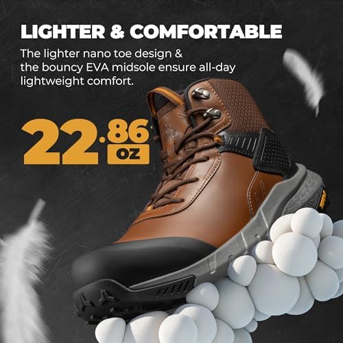NORTIV 8 Composite Toe Work Boots for Men Waterproof