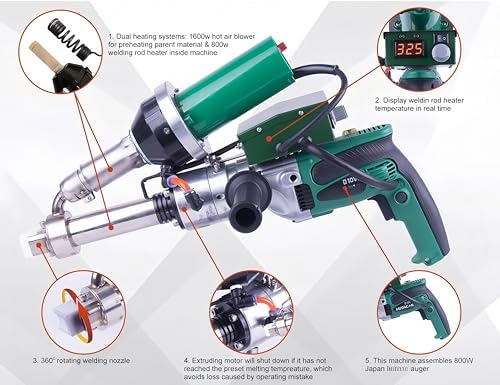 Handheld Plastic Welding Extruder Extrusion Gun for PP HDPE LDPE (120V Extruder)