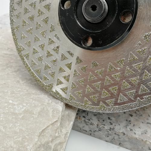 SHDIATOOL 5 Inch Electroplated Diamond Cutting Grinding Disc Fits 7/8 Inch Arbor Both Side Coated Diamond Blade for Granite Marble Diamond Disk Diamond Wheel