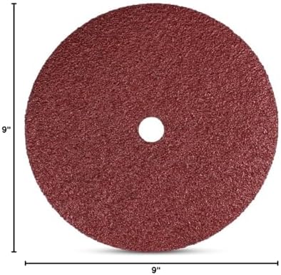 BHA Aluminum Oxide Resin Fiber Sanding and Grinding Discs, 9” x 7/8” Arbor Hole - 25 Pack (36 Grit)