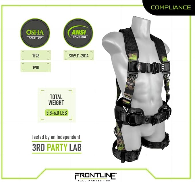 Frontline Full Body Harness | Suspension Trauma Straps| OSHA & ANSI Compliant