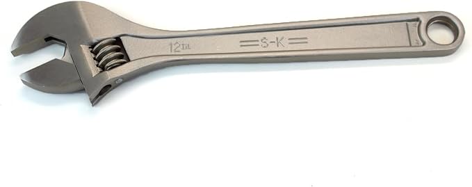 SK Tools USA 12" Adjustable Chrome Wrench, 1-1/4" Jaw Capacity | 8012