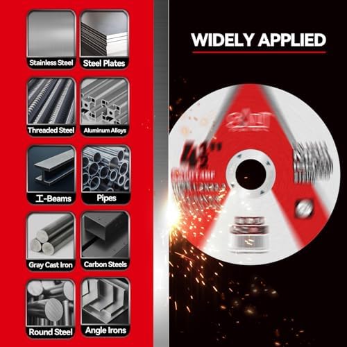 SALI 25 Pack 4-1/2 Inch Cut Off Wheels, Thin Cutting Discs .045" x 7/8" with Aluminum Oxide Grit, Aggressive Cutting for Metal & Stainless Steel, Compatible with Angle Grinders