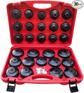 30 Pcs Oil Filter Wrench Set, Steel Oil Filter Socket Set, 3/8" Drive Oil Filter Removal Tool Kit, Oil Filter Socket Set