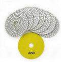SHDIATOOL 8Pcs 4 Inch Diamond Wet Polishing Pads with White Bond Grit 200 Sanding Pads Grinding Pads for Marble Granite Stone