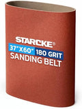 37 x 60 Inch Sanding Belts - 180 Grit Aluminum Oxide Belt Sanders for Woodworking and Metal, German Quality Heavy Duty Cloth Belt Sanding with Smooth Running Joint, Wide Sander Belts - 1 Pack