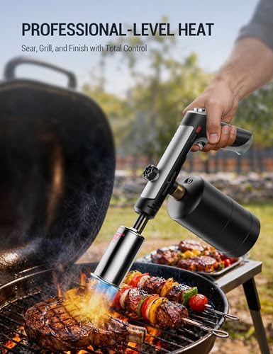 ThermoMaven Propane Torch Gun, One-Touch Max Fire Flame Thrower, Silver