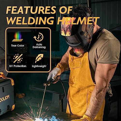 TOOLIOM Auto Darkening Welding Helmet with 1/1/1/1 True Color