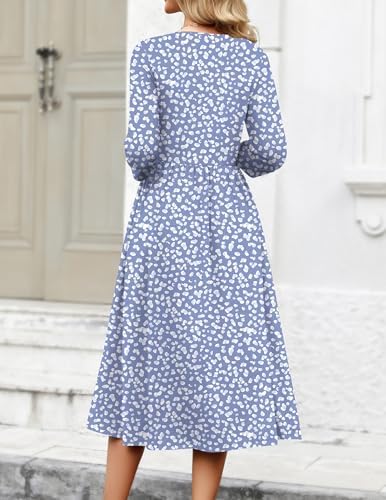 Zeagoo 3/4 Sleeve Women's Dress Casual Aline Summer Fall Midi Long Dresses