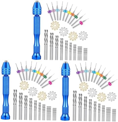 HOMSFOU 228pcs Mini Drill Bits Pin Vise Hand Drill Tools for Jewelry Making Crafts and Model Assembly Lightweight and Compact Design