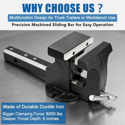 Hitch Vise for Truck, 6 Inches Jaw Width