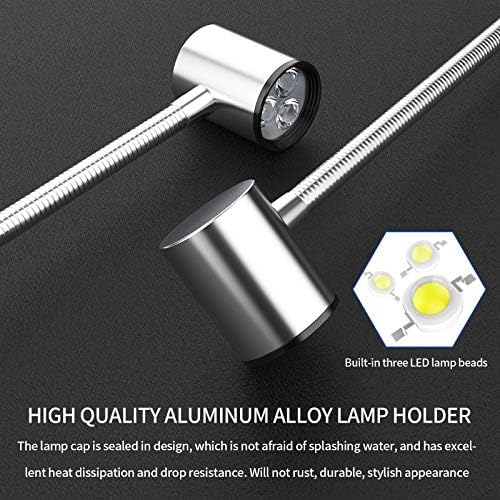 Led C Clamp Work Light IP65 Water Proof Flexible Gooseneck lamp 900 Lumens 120 Volt for Machine Lathe Milling Drill Press Industrial Lighting