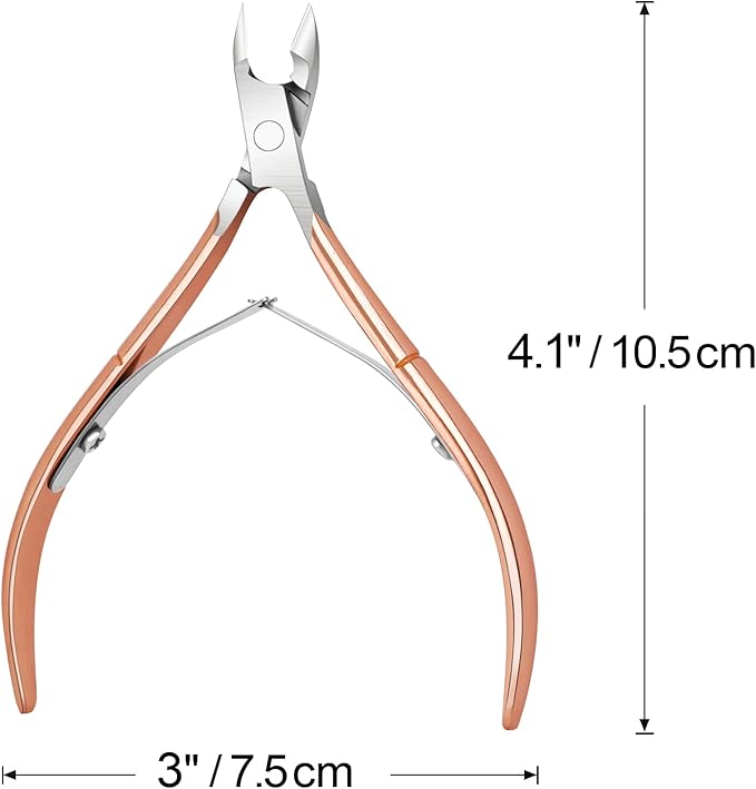 4 Packs Cuticle Nipper, Premium Stainless Steel Cuticle Trimmer for Manicure & Pedicure at Home/Spa/Salon[Rose Gold]