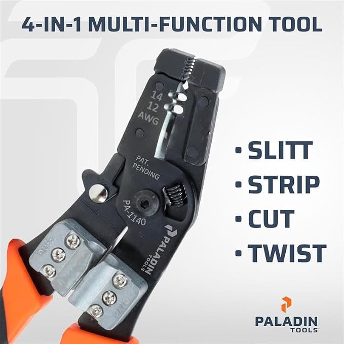 TEMPO PA1140 2-Wire Slitter, All-in-One Irrigation Stripper, Cuter, Twister - 12/14 AWG Copper MAXI Cable – Durable Ergonomic Handles for Field Use