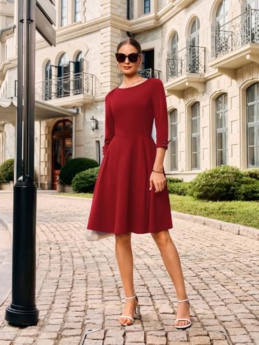 GRACE KARIN Work Dresses for Women Fit and Flare Midi Dress