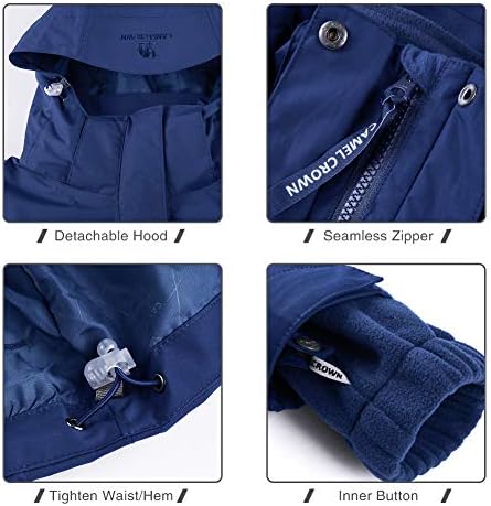 CAMEL CROWN Womens Waterproof Ski Jacket 3-in-1 Windbreaker Winter Coat Fleece Inner for Rain Snow Outdoor Hiking