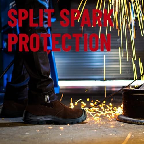 ANGRYRAM Slip on Steel Toe Work Boots for Men Waterproof Safety Shoes