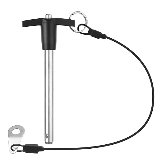 T Handle Quick Release Pin 3/8 Inch Diameter,304 Stainless Steel Ball Locking Pin with Push Button Lanyard Usable Length 3.15"(9.5mm x 80mm)