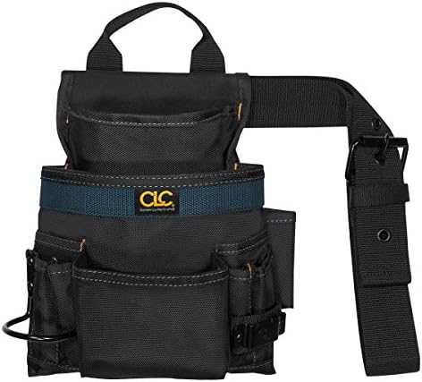 CLC Custom Leathercraft 2823 Ballistic Nail and Tool Bag, 10-Pocket , Black , Medium
